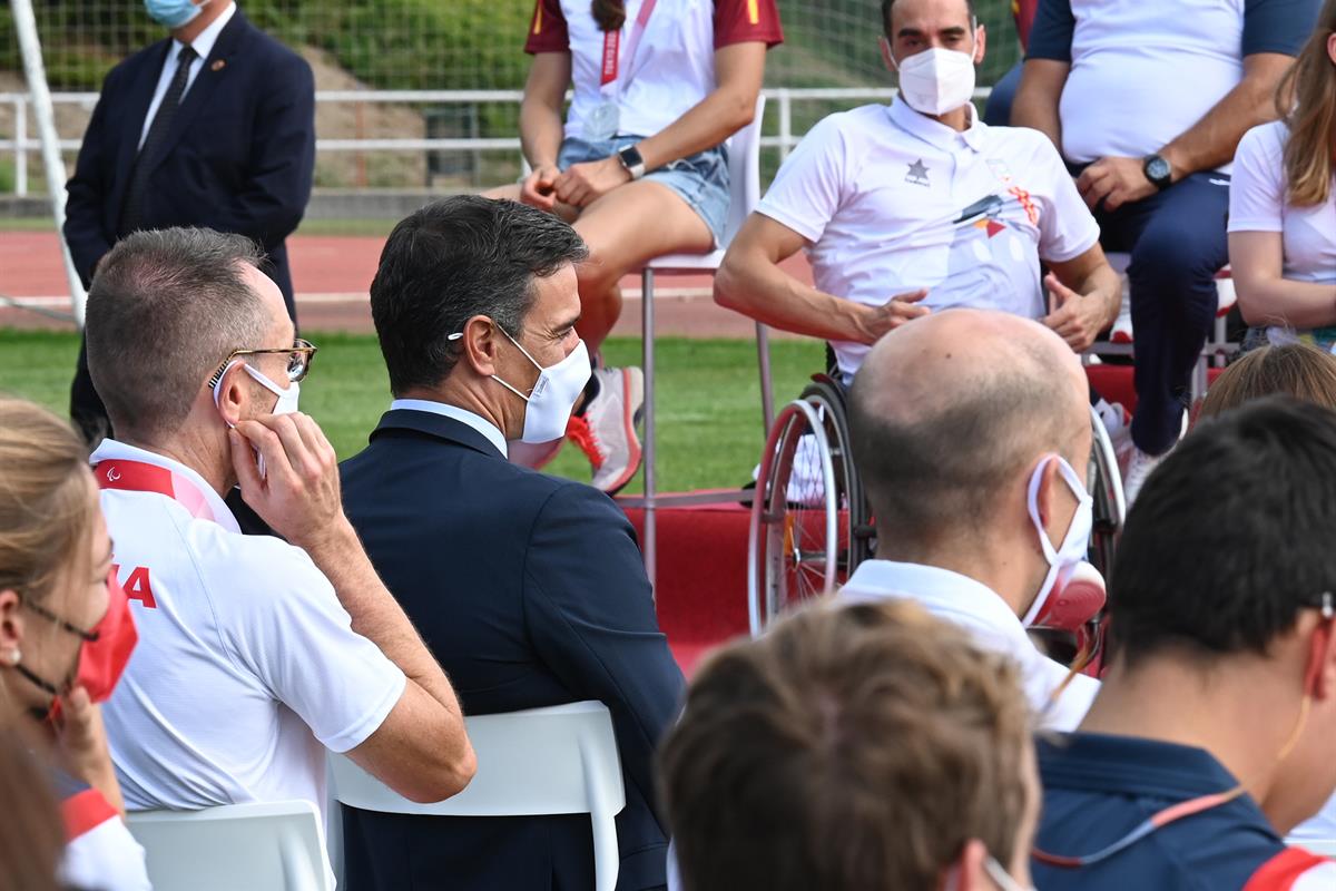 9/09/2021. Sánchez asiste al acto de homenaje a deportistas olímpicos y paralímpicos. El presidente del Gobierno, Pedro Sánchez, durante el ...