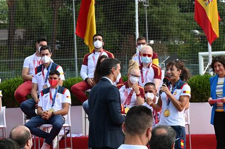 9/09/2021. Sánchez asiste al acto de homenaje a deportistas olímpicos y paralímpicos. El presidente del Gobierno, Pedro Sánchez, durante la ...