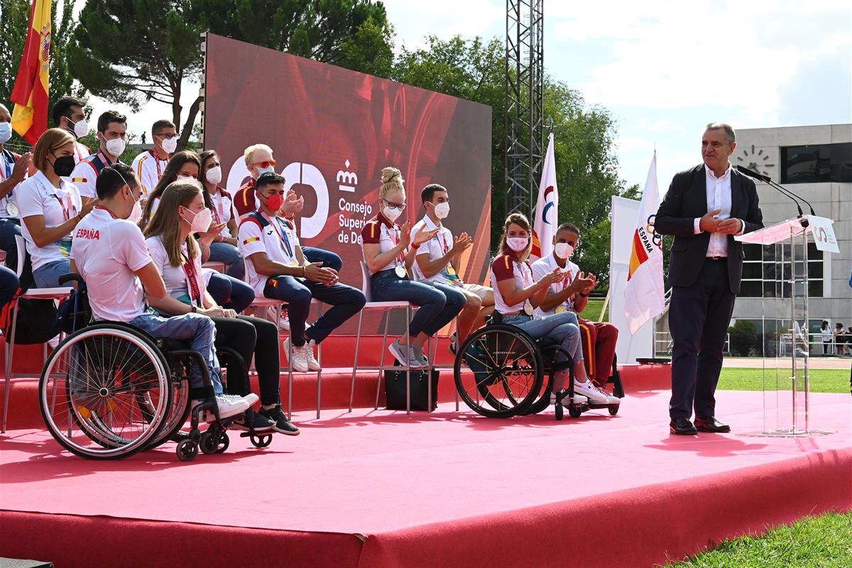 9/09/2021. Sánchez asiste al acto de homenaje a deportistas olímpicos y paralímpicos. El presidente del Consejo Superior de Deportes, José M...