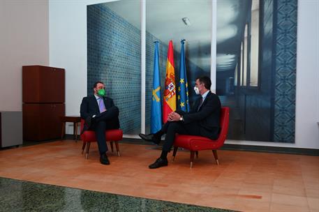 9/09/2021. Pedro Sánchez visita el Principado de Asturias. El presidente del Gobierno, Pedro Sánchez,durante la reunión que ha mantenido con...