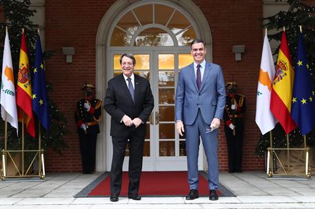 9/12/2021. Pedro Sánchez recibe al presidente de la República de Chipre, Nicos Anastasiades. El presidente del Gobierno, Pedro Sánchez, reci...