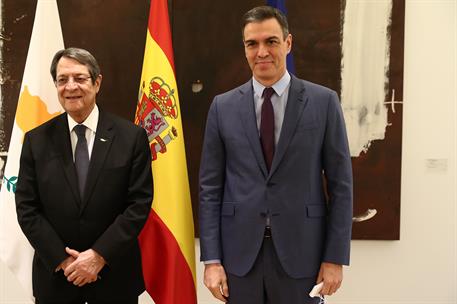 9/12/2021. Pedro Sánchez recibe al presidente de la República de Chipre, Nicos Anastasiades. El presidente del Gobierno, Pedro Sánchez, y el...