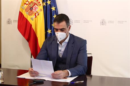 10/01/2021. Sánchez preside la reunión del CECOD de Protección Civil. El presidente del Gobierno, Pedro Sánchez, preside la reunión del Comi...