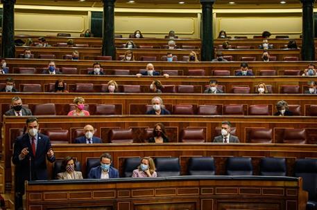 10/03/2021. Pedro Sánchez asiste a la sesión de control al Gobierno. El presidente del Gobierno, Pedro Sánchez, durante su intervención en l...