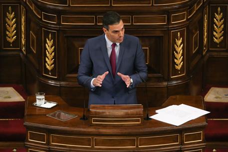 10/11/2021. Pedro Sánchez asiste a la sesión de control en el Congreso. El presidente del Gobierno, Pedro Sánchez, durante su comparecencia ...