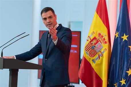 11/02/2021. Sánchez presenta la 'Estrategia España Nación Emprendedora'. El presidente del Gobierno, Pedro Sánchez, durante su intervención ...