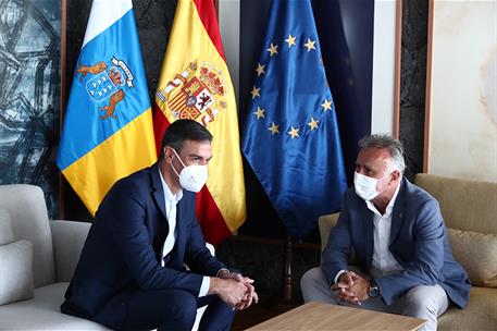 11/08/2021. Sánchez se reúne con el presidente del Gobierno canario, Ángel Víctor Torres. El presidente del Gobierno, Pedro Sánchez, convers...