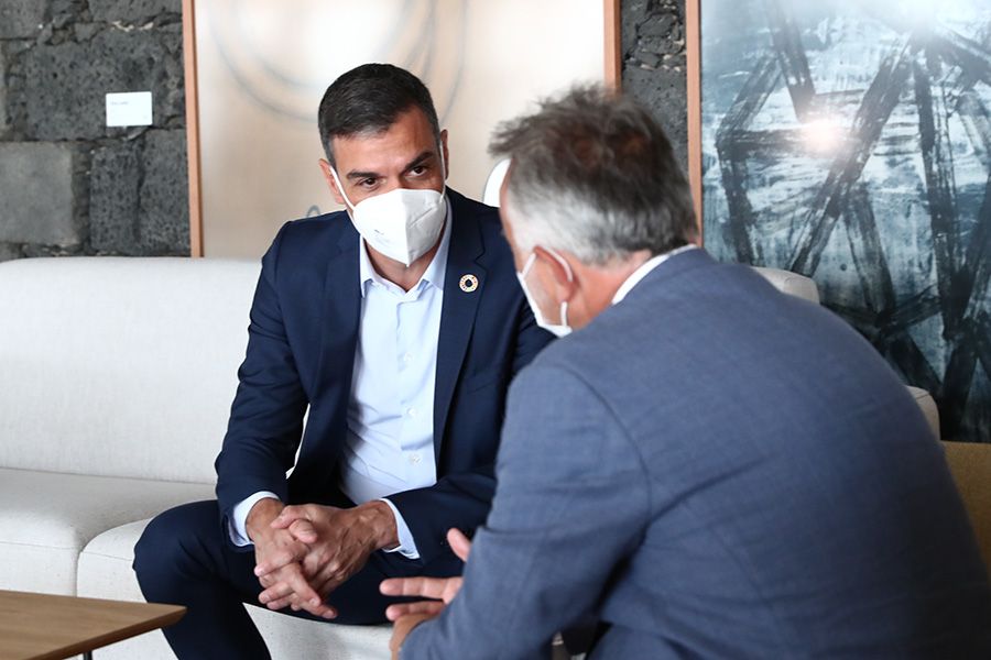 11/08/2021. Sánchez se reúne con el presidente del Gobierno canario, Ángel Víctor Torres. El presidente del Gobierno, Pedro Sánchez, durante...