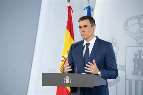 13/04/2021. Sánchez preside la segunda reunión de la Comisión Interministerial para la Recuperación, Transformación y Resiliencia. El presid...