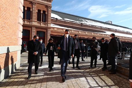 14/01/2021. Pedro Sánchez visita el Centro de Regulación y Control de la Estación de Madrid Atocha. El presidente del Gobierno, Pedro Sánche...