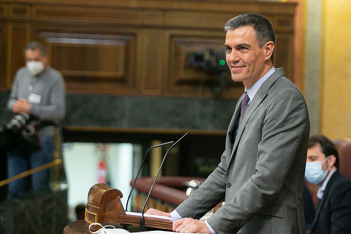 14/04/2021. Pedro Sánchez asiste a la sesión de control en el Congreso. El presidente del Gobierno, Pedro Sánchez, interviene en la sesión d...