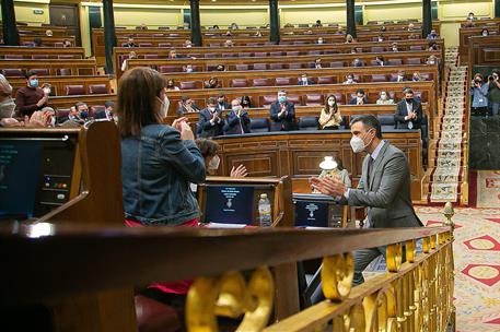 14/04/2021. Pedro Sánchez asiste a la sesión de control en el Congreso. El presidente del Gobierno, Pedro Sánchez, durante la sesión del con...
