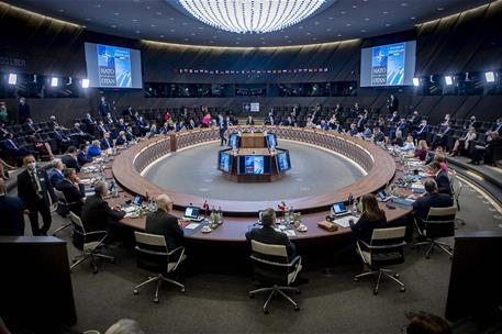 14/06/2021. Pedro Sánchez asiste a la Cumbre de la OTAN. Reunión de los jefes de Estado y de Gobierno de los países miembros de la OTAN.