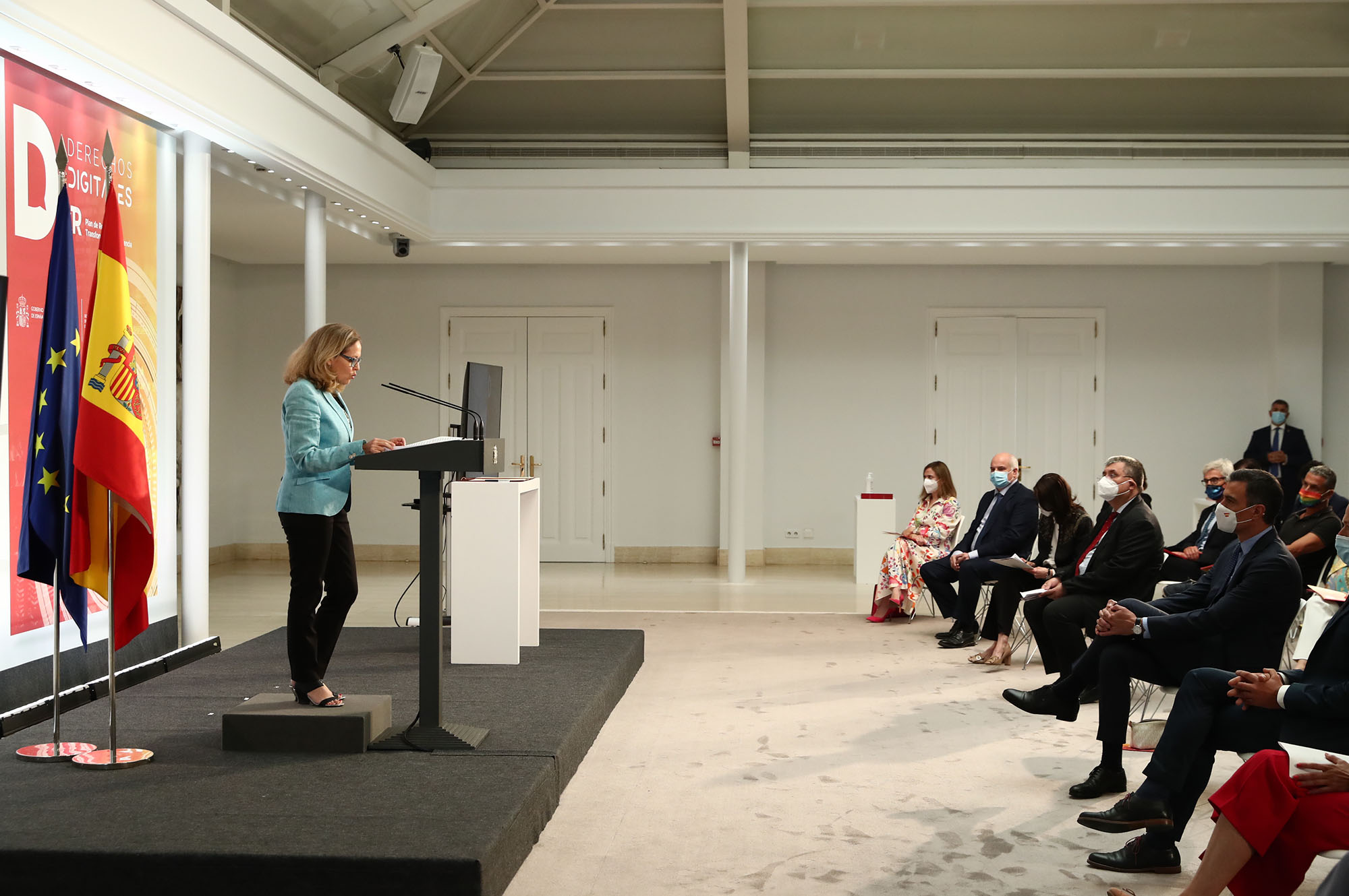 Nadia Calviño durante su intervención