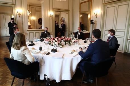 15/03/2021. Pedro Sánchez participa en la XXVI Cumbre Franco-Española. El presidente del Gobierno, Pedro Sánchez, el presidente de la France...