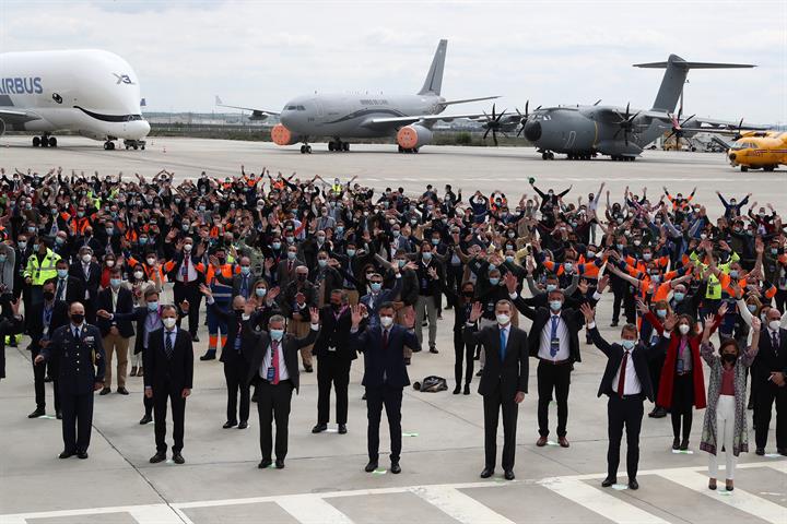 15/04/2021. Pedro Sánchez visita la sede de Airbus en Getafe 15/04/2021. Pedro Sánchez visita la sede de Airbus en Getafe