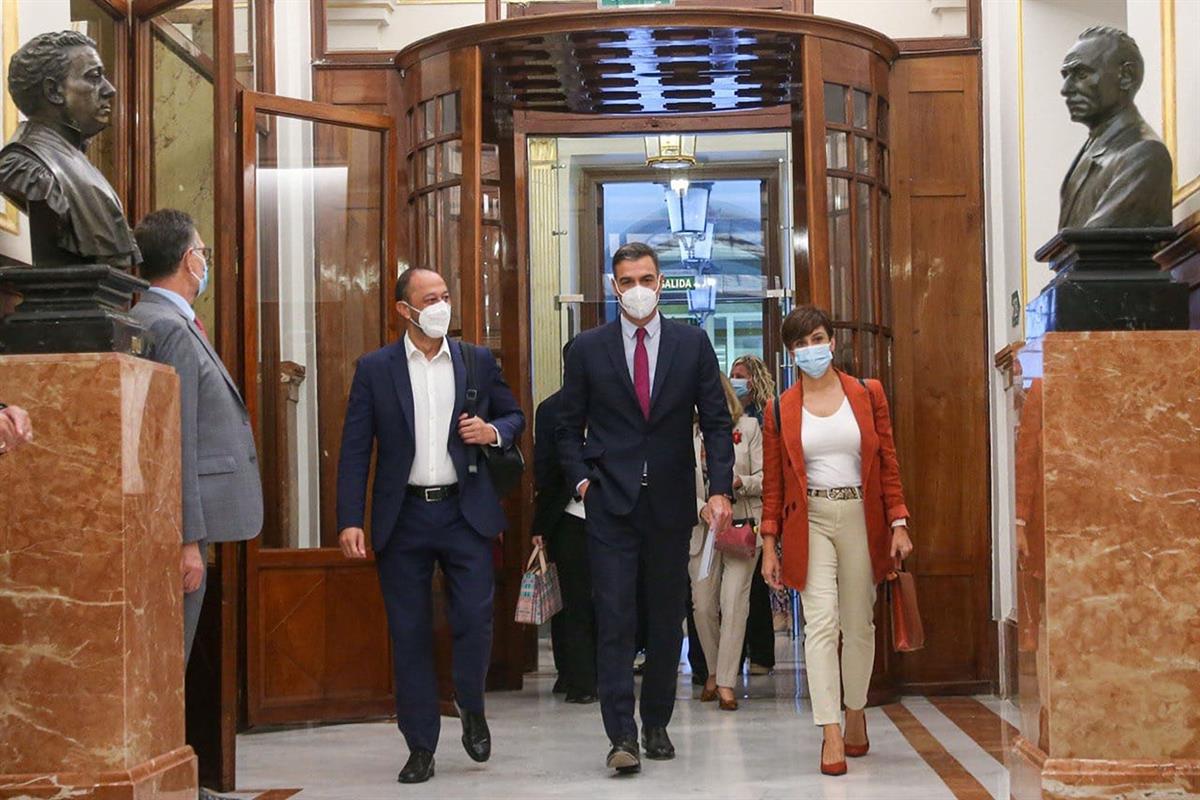 15/09/2021. Pedro Sánchez asiste a la sesión de control en el Congreso. El presidente del Gobierno, Pedro Sánchez, a su llegada a la sesión ...