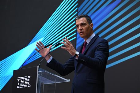 15/09/2021. Pedro Sánchez participa en el encuentro 'Computación Responsable: hacia una nueva era tecnológica'. El presidente del Gobierno, ...