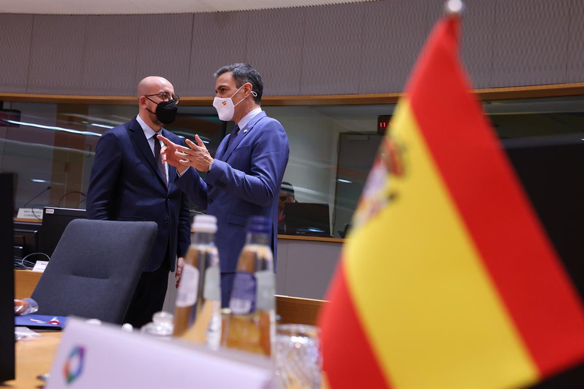 15/12/2021. El presidente del Gobierno participa en Bruselas en la Cumbre de la Asociación Oriental. El presidente del Gobierno, Pedro Sánch...