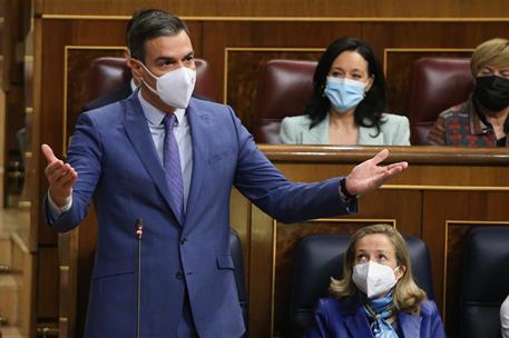 15/12/2021. Pedro Sánchez asiste a la sesión de control en el Congreso. El presidente del Gobierno, Pedro Sánchez, durante la sesión del con...