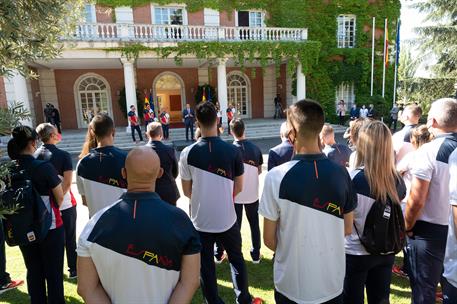 16/07/2021. Pedro Sánchez recibe a los deportistas olímpicos de Tokio 2020. El presidente del Gobierno, Pedro Sánchez, durante su intervenci...