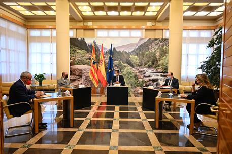 16/09/2021. Pedro Sánchez se reúne con el presidente del Gobierno de Aragón, Javier Lambán. El presidentel Gobierno, Pedro Sánchez, y el pre...