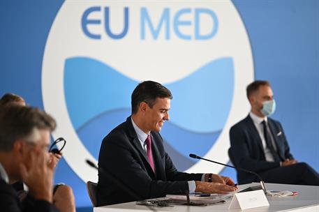 17/09/2021. Pedro Sánchez asiste a la VIII Cumbre UE-MED 9. El presidente del Gobiero, Pedro Sánchez, en el transcurso de la Cumbre sobre ca...
