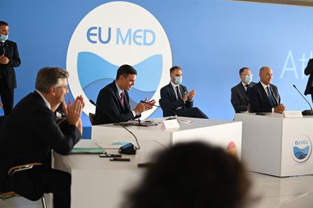 17/09/2021. Pedro Sánchez asiste a la VIII Cumbre UE-MED 9. El presidente del Gobierno, Pedro Sánchez, en el transcurso de la Cumbre sobre c...