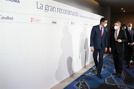 18/06/2021. Pedro Sánchez, en la clausura de la XXXVI reunión del Cercle d'Economia. El presidente del Gobierno, Pedro Sánchez, y el preside...
