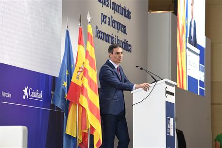 18/06/2021. Pedro Sánchez, en la clausura de la XXXVI reunión del Cercle d'Economia. El presidente del Gobierno, Pedro Sánchez, durante su i...