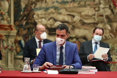 18/10/2021. Sánchez participa en la reunión anual de Instituto Cervantes. El presidente del Gobierno, Pedro Sánchez, en el transcurso de la ...