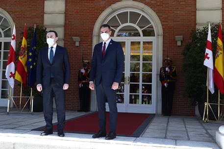 20/05/2021. Sánchez recibe al primer ministro de Georgia, Irakli Garibashvili. El presidente del Gobierno, Pedro Sánchez, junto al primer mi...