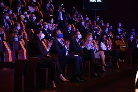 20/05/2021. Pedro Sánchez presenta el 'Informe 2050'. El presidente del Gobierno, Pedro Sánchez, en la presentación del informe 'España 2050...