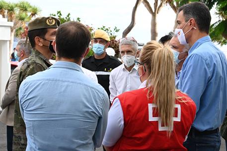 20/09/2021. El presidente del Gobierno sigue en La Palma la evolución de la erupción volcánica. El presidente del Gobierno, Pedro Sánchez, d...