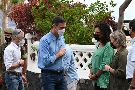 20/09/2021. El presidente del Gobierno sigue en La Palma la evolución de la erupción volcánica. El presidente del Gobierno, Pedro Sánchez, d...