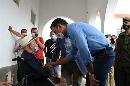 20/09/2021. El presidente del Gobierno sigue en La Palma la evolución de la erupción volcánica. El presidente del Gobierno, Pedro Sánchez, d...