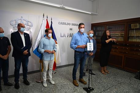 20/09/2021. El presidente del Gobierno sigue en La Palma la evolución de la erupción volcánica. El presidente del Gobierno, Pedro Sánchez, h...