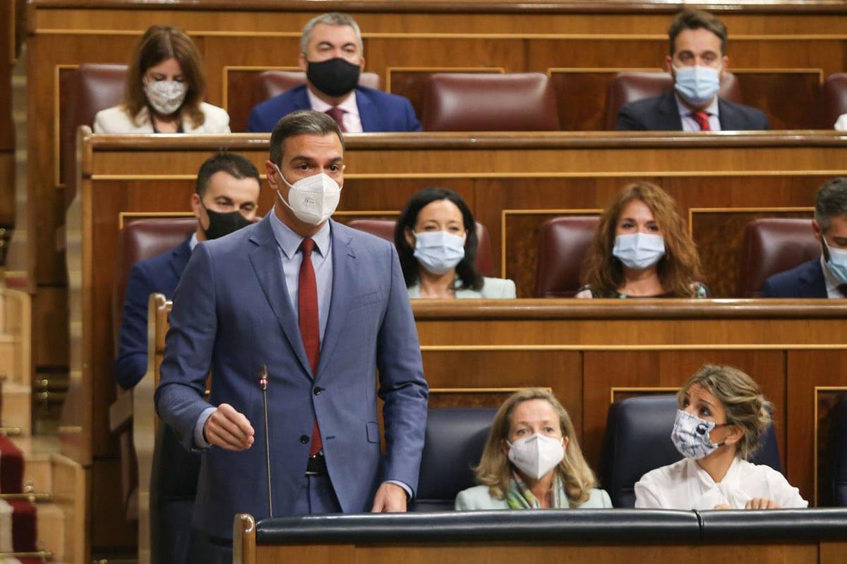 20/10/2021. Pedro Sánchez asiste a la sesión de control en el Congreso. El presidente del Gobierno, Pedro Sánchez, durante su intervención e...