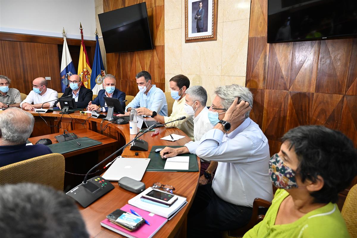 21/09/2021. Pedro Sánchez anuncia los primeros pasos para la declaración de zona de emergencia en La Palma. El presidente del Gobierno, Pedr...