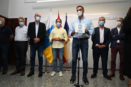 21/09/2021. Pedro Sánchez anuncia los primeros pasos para la declaración de zona de emergencia en La Palma. El presidente del Gobierno, Pedr...