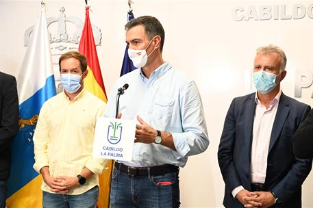 21/09/2021. Pedro Sánchez anuncia los primeros pasos para la declaración de zona de emergencia en La Palma. El presidente del Gobierno, Pedr...