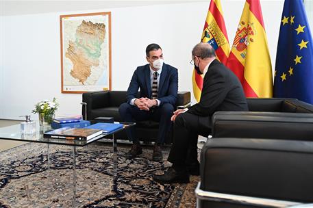 22/01/2021. Pedro Sánchez se reúne con Javier Lambán. El presidente del Gobierno, Pedro Sánchez se reúne con el presidente del Gobierno de A...
