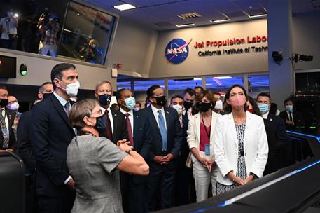 22/07/2021. Pedro Sánchez visita el Jet Propulsion Laboratory (JPL) de la NASA. El presidente del Gobierno, Pedro Sánchez, durante su visita...