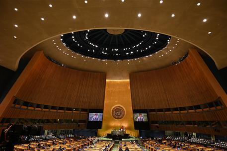 22/09/2021. Pedro Sánchez interviene en la 76ª Asamblea General de la ONU. El presidente del Gobierno, Pedro Sánchez, interviene en la 76ª A...