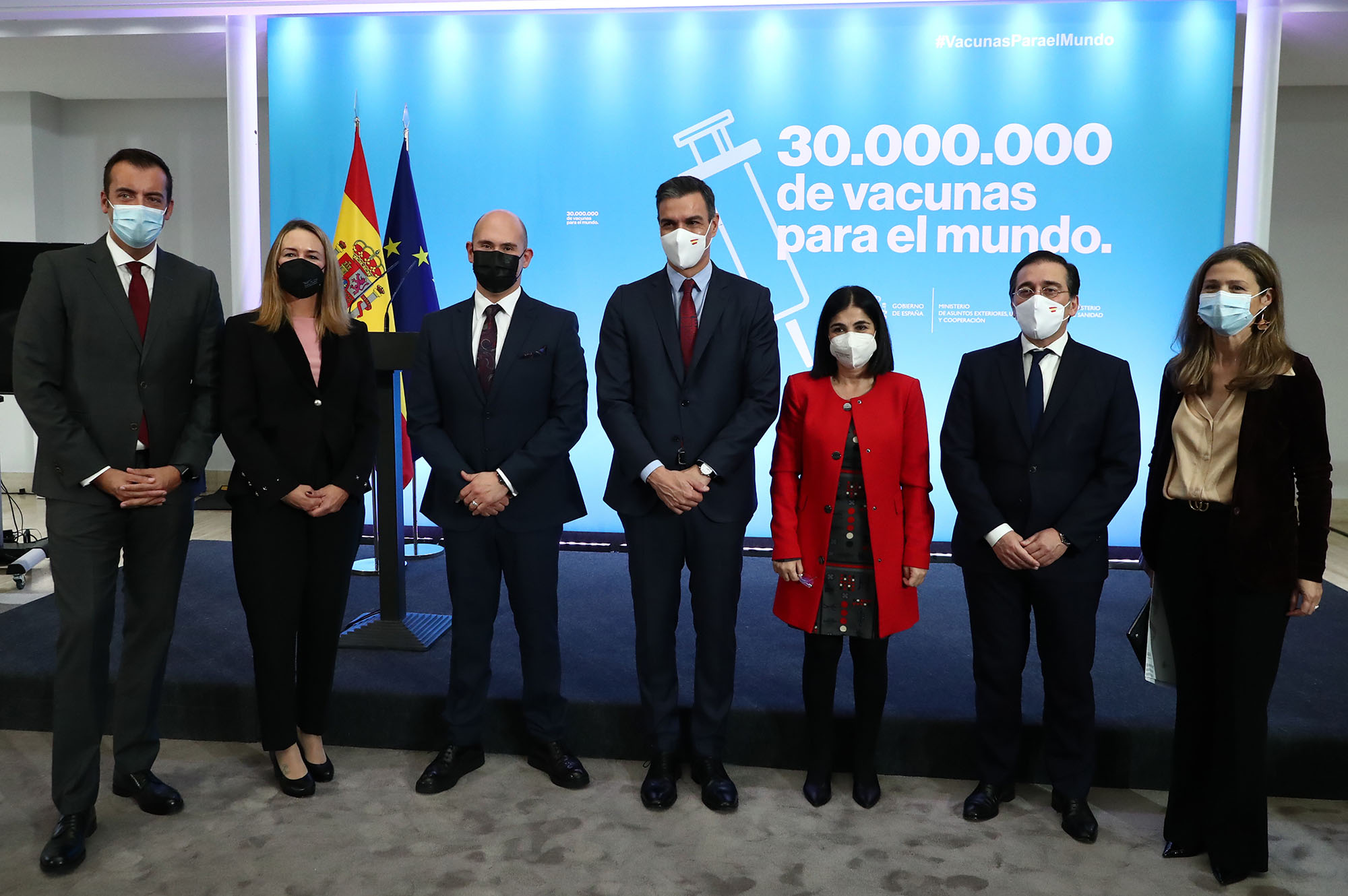 Jutta Urpilainen, Rick R.Suárez, Pedro Sánchez, Carolina Darias, José Manuel Albares, María Jesús Lamas