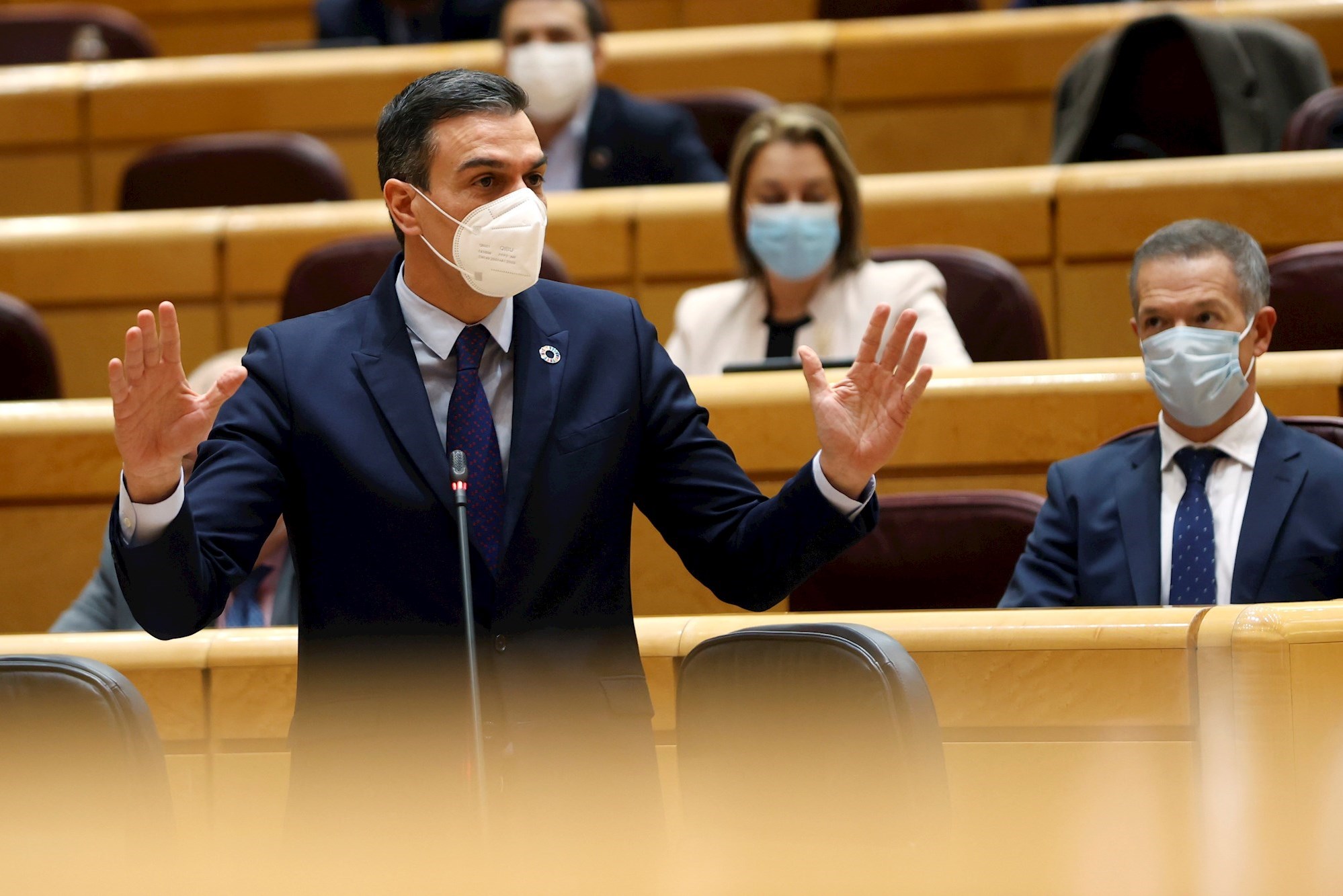 23/02/2021. Pedro Sánchez, en la sesión de control del Senado
