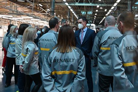 23/03/2021. Pedro Sánchez asiste al acto de presentación del Plan Industrial 2021-2024 de Renault. El presidente del Gobierno, Pedro Sánchez...
