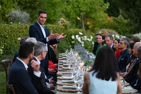 23/07/2021. Pedro Sánchez se reúne con inversores estadounidenses. El presidente del Gobierno, Pedro Sánchez, durante una cena con inversore...