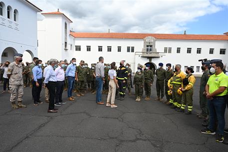 23/09/2021. Pedro Sánchez, en La Palma. El presidente del Gobierno, Pedro Sánchez, acompaña a los reyes Felipe VI y Doña Letizia en su visit...