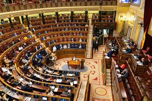 El presidente del Gobierno, Pedro Sánchez, durante su comparencia ante el Pleno del Congreso de los Diputados